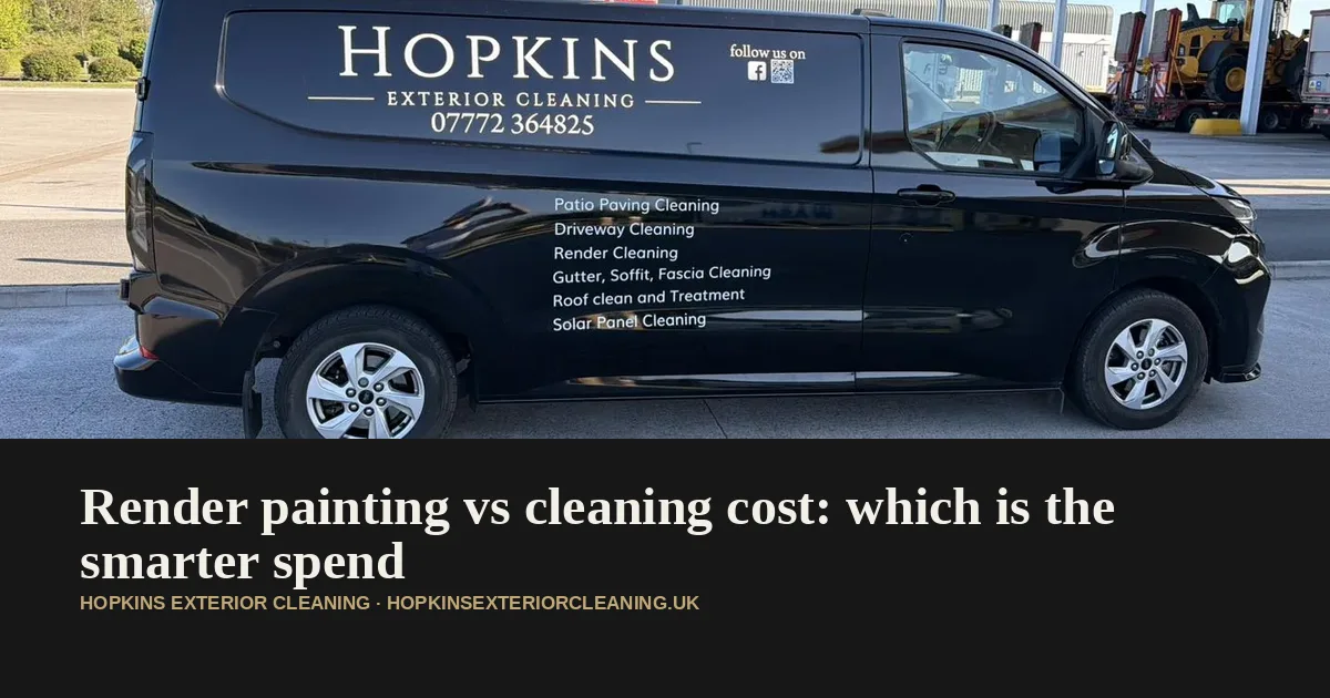 Render painting vs cleaning cost compared on a soft washed render wall in Thirsk, clean and bright